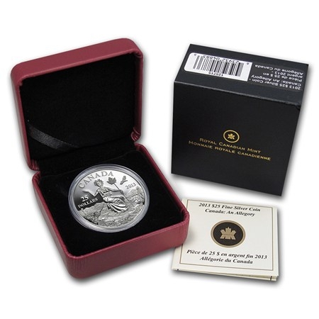 2013 $25 Silver Proof Coin – Canada: An Allegory - Click Image to Close